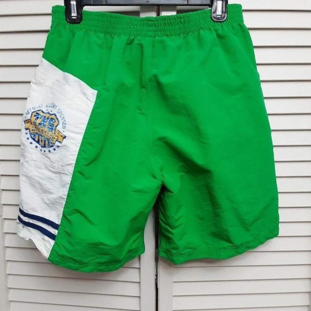 Tennis drawer string Green Swim trunks w/ Logo and Mesh lining M
